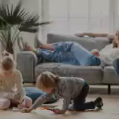 People family in livingroom