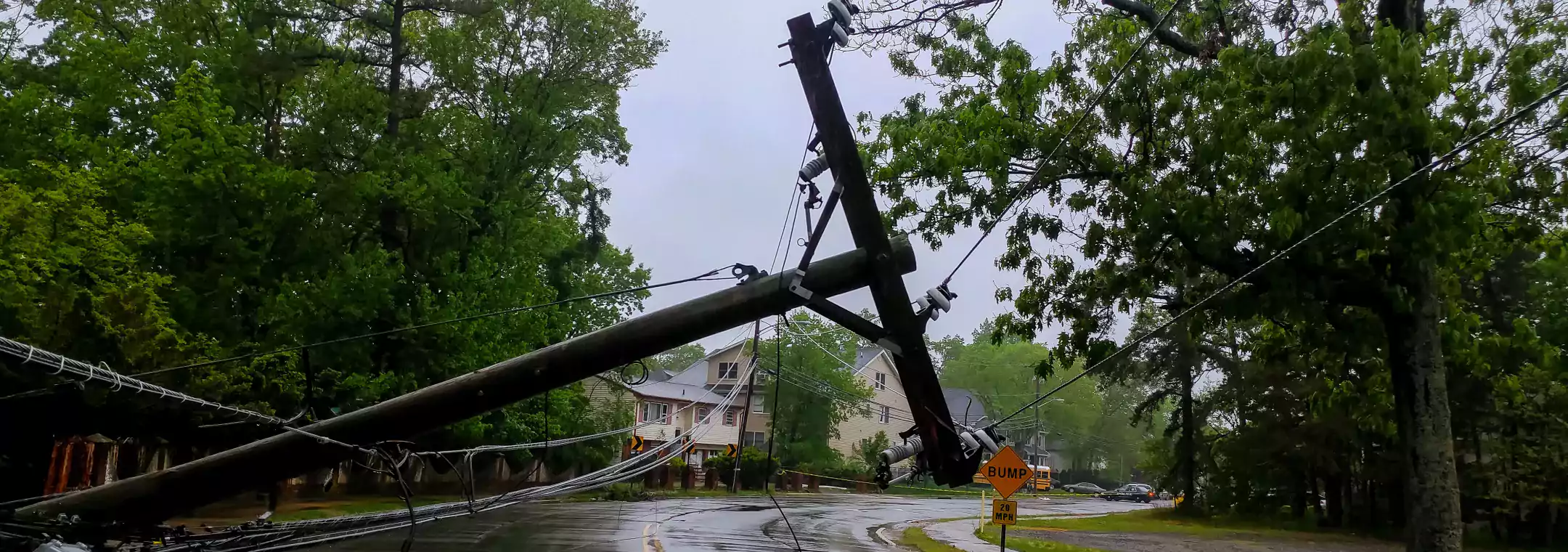Downed power line on ground