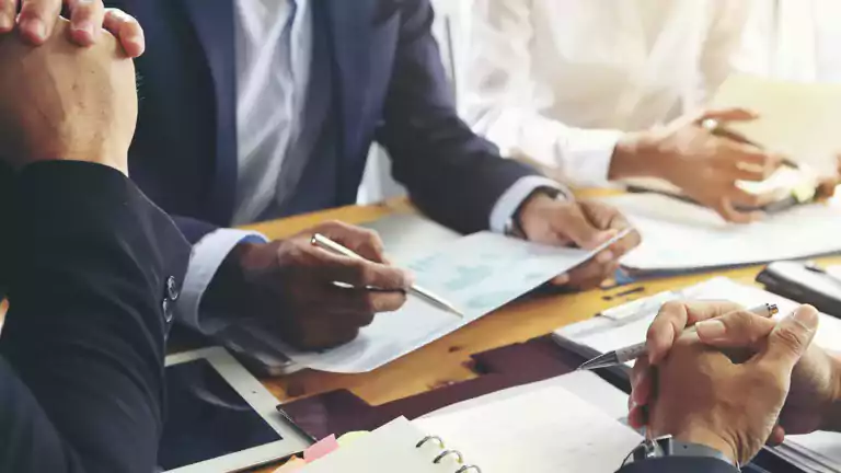 Hands during a meeting